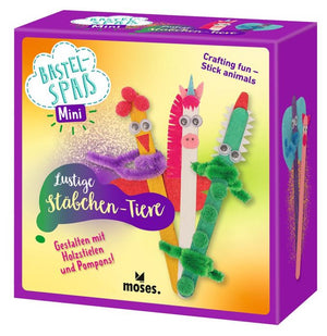 Moses. Verlag Bastelspaß Mini - Farbenfrohes DIY-Set Tiere - Stäbchen-Tiere