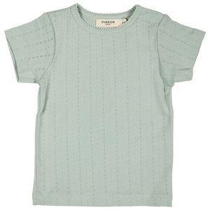 Pigeon Organics Pointelle T-Shirt - sea foam