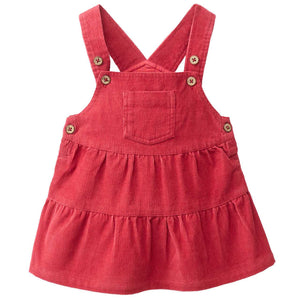 People wear organic Kord-Kleid - granatrot