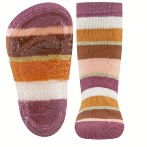 Ewers Stoppersocken Softstep - Ringel Glitzer dusty rose