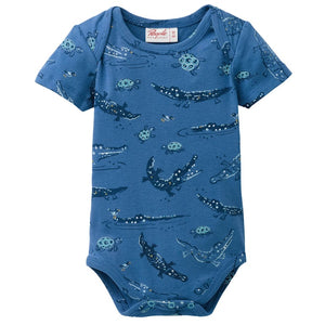 People wear organic Kurzarm-Body GOTS - AOP Wassertiere
