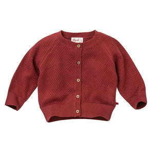 People wear organic Struktur Strickjacke dehnbar - dunkelrot